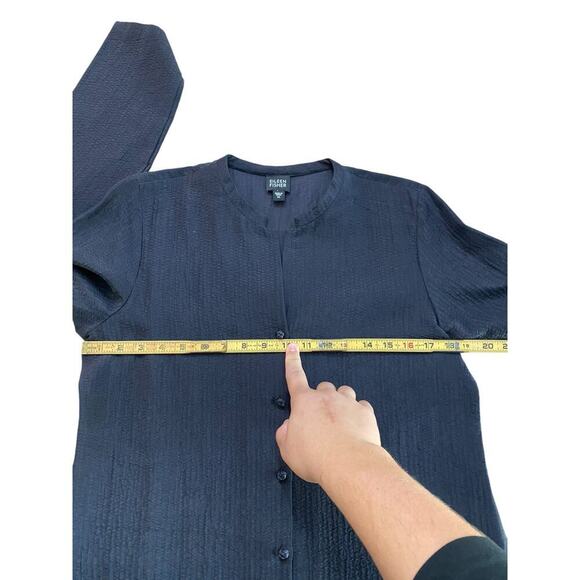 Eileen Fisher Textured Button-Up silk Casual Jacket Size Medium - Picture 5 of 6